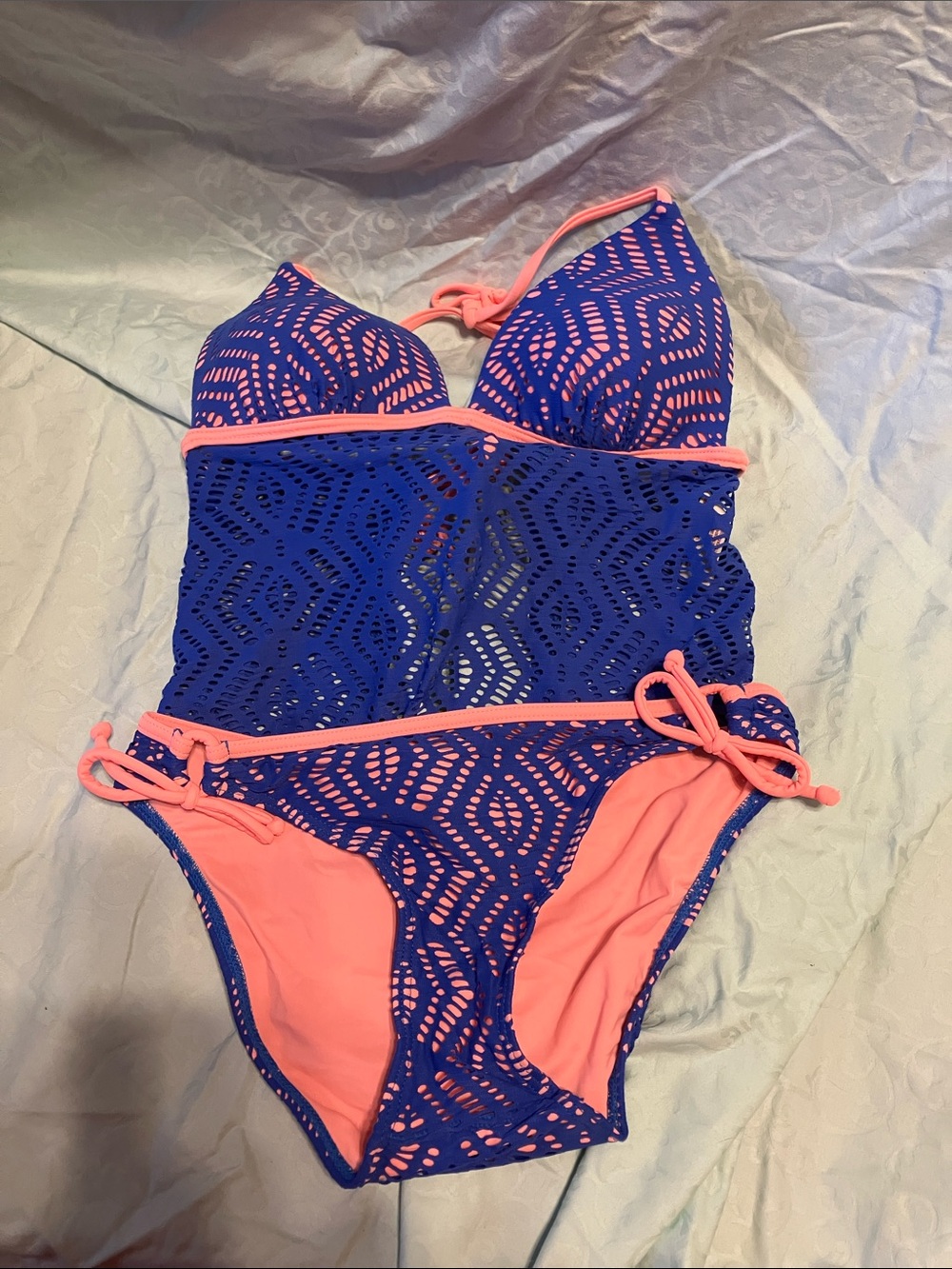 Arizona Jean Company Blue and Pink Tankini Bikini